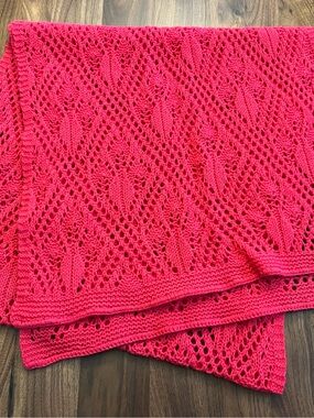 Virgin Icelandic Wool Scarf in Vibrant Coral